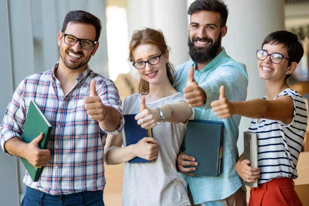 Students smiling after a tutoring session